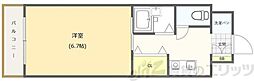 エクセレント上新11 1Kの間取図画像