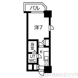 アリビオ江坂南金田 1Kの間取図画像