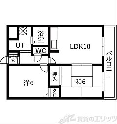 サンシェール千里 2LDKの間取図画像