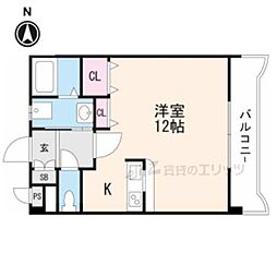 アルシェ上本町 1Kの間取図画像