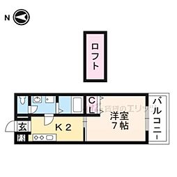 F・パティオ 1Kの間取図画像