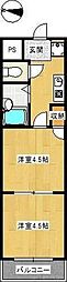 シティハウスグリンデル 2Kの間取図画像
