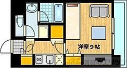 アスール江坂 1Kの間取図画像