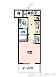 エステムコート新大阪8レヴォリス 1Kの間取図画像