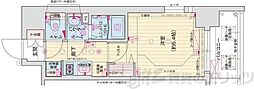 プレサンス淡路駅前 1Kの間取図画像