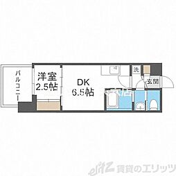 セレニテ中崎町リアン 1DKの間取図画像