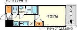 リッツ新大阪 1Kの間取図画像