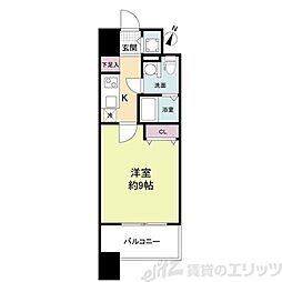 プラウドフラット新大阪 1Kの間取図画像