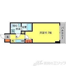 SERENiTE江坂四番館 1Kの間取図画像