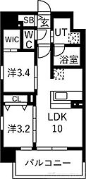 ソルテラスUMEDA NORTH 2LDKの間取図画像
