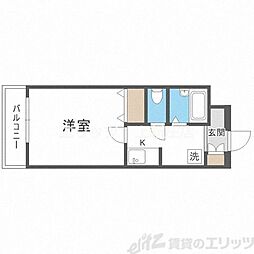 ロイヤル天満橋 1Kの間取図画像