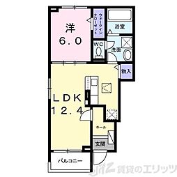 高槻堤町イースト 1LDKの間取図画像