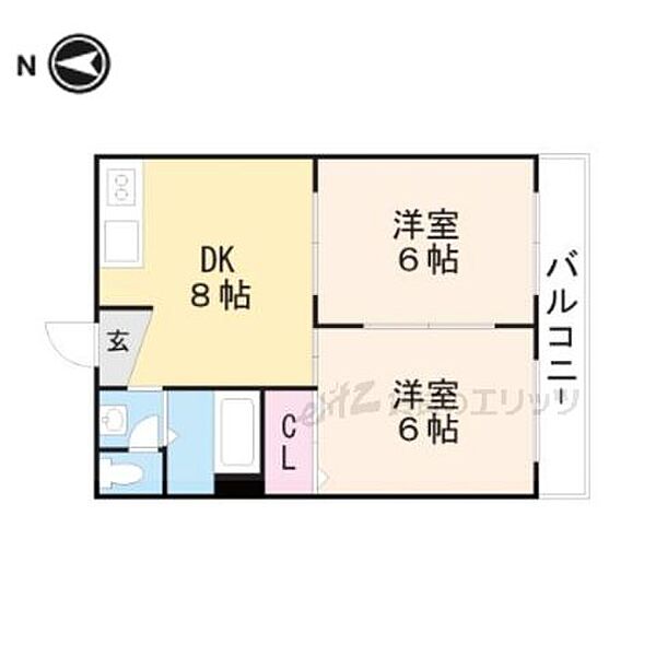 サンワロイヤルマンション 308｜大阪府高槻市栄町３丁目(賃貸マンション2DK・3階・40.50㎡)の写真 その2