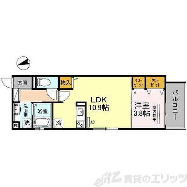 レストバレル上泉 305｜大阪府茨木市上泉町(賃貸アパート1LDK・3階・38.61㎡)の写真 その2