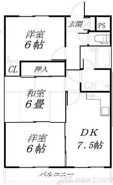 アンフィニィ西真上 203｜大阪府高槻市西真上２丁目(賃貸マンション3DK・2階・56.70㎡)の写真 その2