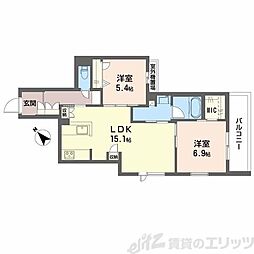オルキデア クオーレ 2LDKの間取図画像