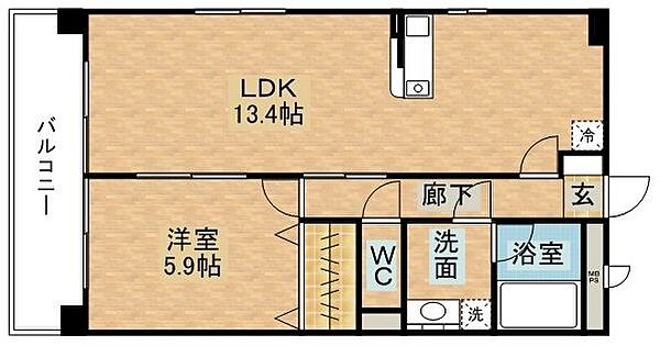 リヴィエールＳＡＫＡＥ ｜長崎県長崎市淵町(賃貸マンション1LDK・5階・48.56㎡)の写真 その2