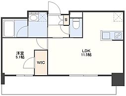 RJRプレシア浦上クロス 10階1LDKの間取り