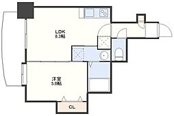 レジデンス籠町 1LDKの間取図画像