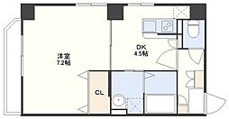 レジデンスチクゴ 1DKの間取図画像
