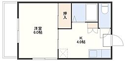 サンコーポさかい 1Kの間取図画像