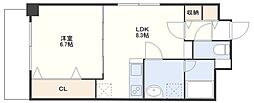 カルディア宝町 1LDKの間取図画像