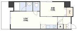 CRECIAKATSUYAMA 1LDKの間取図画像
