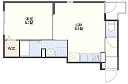 (仮称)平野町FマンションB 1LDKの間取図画像