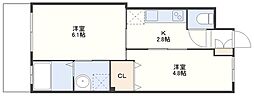 リッチモンドプライムマンション 2Kの間取図画像