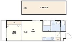 ボナール八幡 1DKの間取図画像
