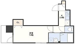 Forbis丸山町 1Kの間取図画像