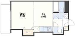 メディカルモール元船 1DKの間取図画像