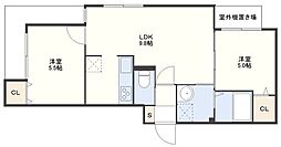 Deux・Courage 2LDKの間取図画像