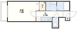 521岡町 1Kの間取図画像