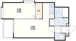 すまいるマンション平和町 1LDKの間取図画像