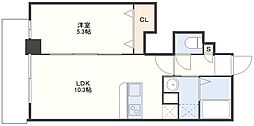 アベイユ花丘 1LDKの間取図画像
