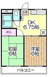 ソレイユ 2DKの間取図画像