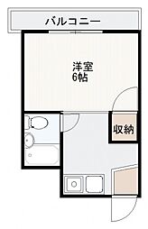 曙ビル 5階1Kの間取り