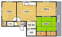 セゾン高取北弐番館 2階3DKの間取り