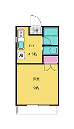 山陽ビル 3階1DKの間取り