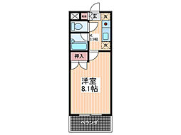 心はーとひるず 2階1Kの間取り