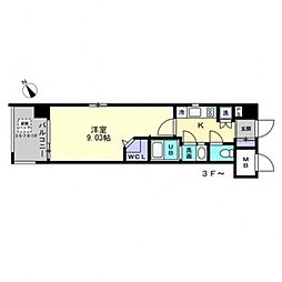 プレディアスタイル紙屋町 403 4階1Kの間取り