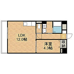 ローズ健正 5階1LDKの間取り