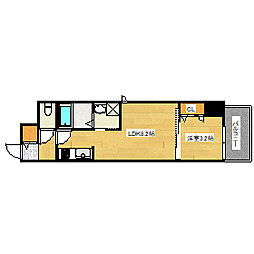 メイクス京橋川 7階1LDKの間取り