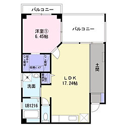 Casa&N住吉町 2階1LDKの間取り