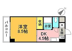 モーニングパーク 307 3階1DKの間取り