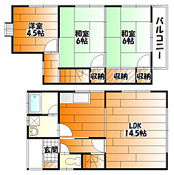 山本貸家北 1階3LDKの間取り