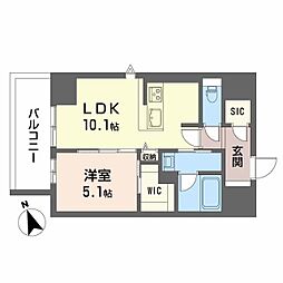 ラヴェール横川 4階1LDKの間取り