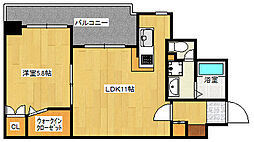 西蟹屋Ｋ.Ｋ 2階1LDKの間取り