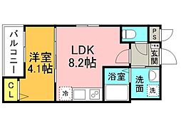 MOVE江波本町 305 3階1LDKの間取り